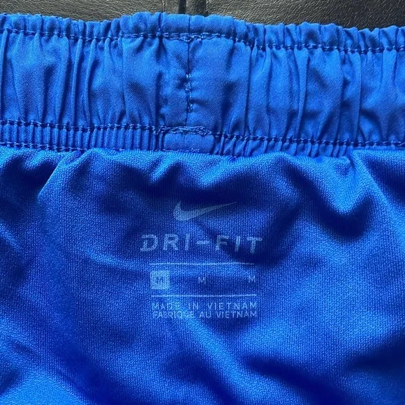 Nike Blue and White Athletic Shorts with Dolphin Hem - Picture 2 of 3